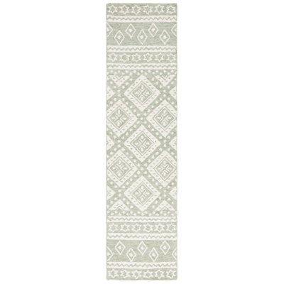 Micro-Loop Hand Tufted Wool & Cotton Geometric Rug