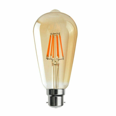 ST64 LED Dimmable B22 8W Bulb 5 Pack