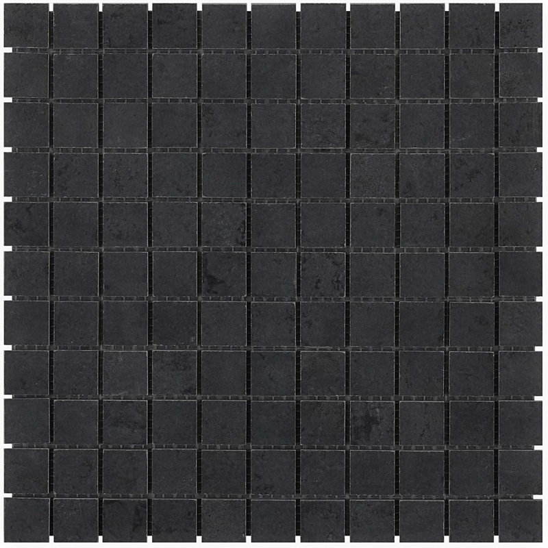 Portrait 1X1 Matte Porcelain Mosaic, Black Gold