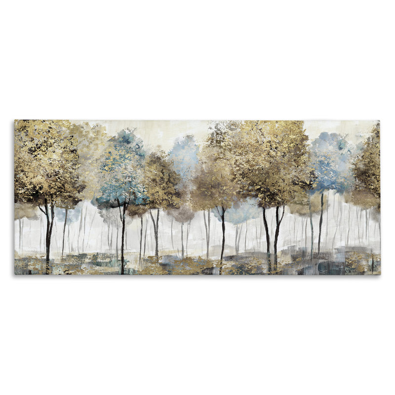 «Rustic Country Orchard Landscape», grands arbres surdimensionnés sur toile tendue par Nan, H 17 po x l 40 po