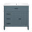Meuble-lavabo 36 po avec lavabo, armoire de salle de bain avec tiroirs, structure solide et panneau de fibres à densité moyenne, un paquet-48925814-48925813