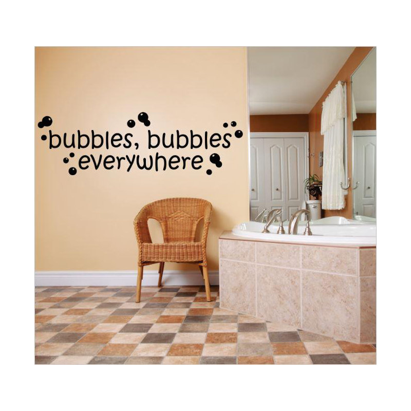Wall Decal, 8" H x 30" W x 0.16" D, Black