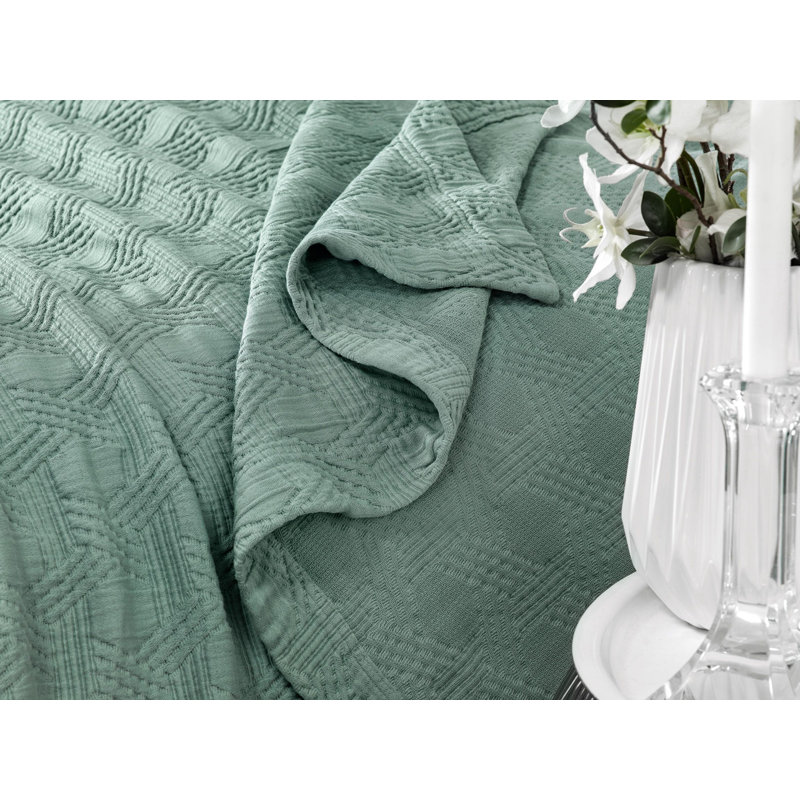 Maisie Sateen Coverlet, Green