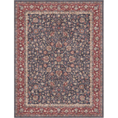 Tapis bleu marine et rouge Dyrk Rome