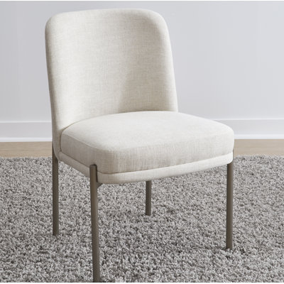 Rothschild 19.5'' H Linen Blend Upholstered Metal Side Chair
