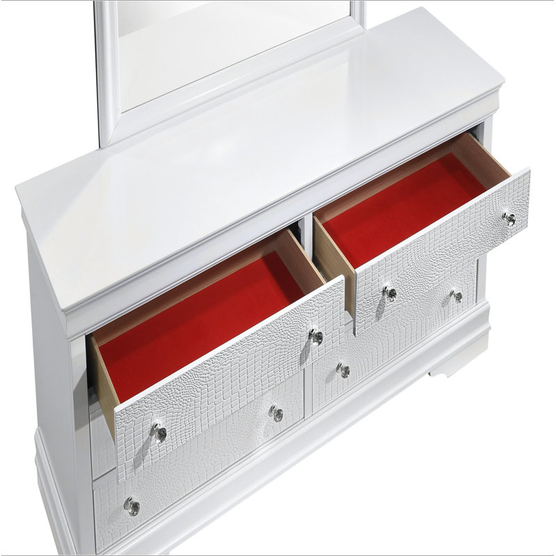 Commode 6 tiroirs Blaze, Blanc