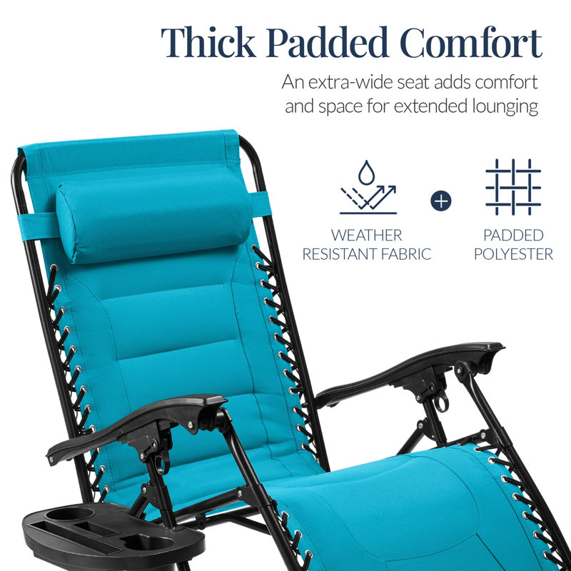 Oversized Padded Zero Gravity Chair, Aqua Blue
