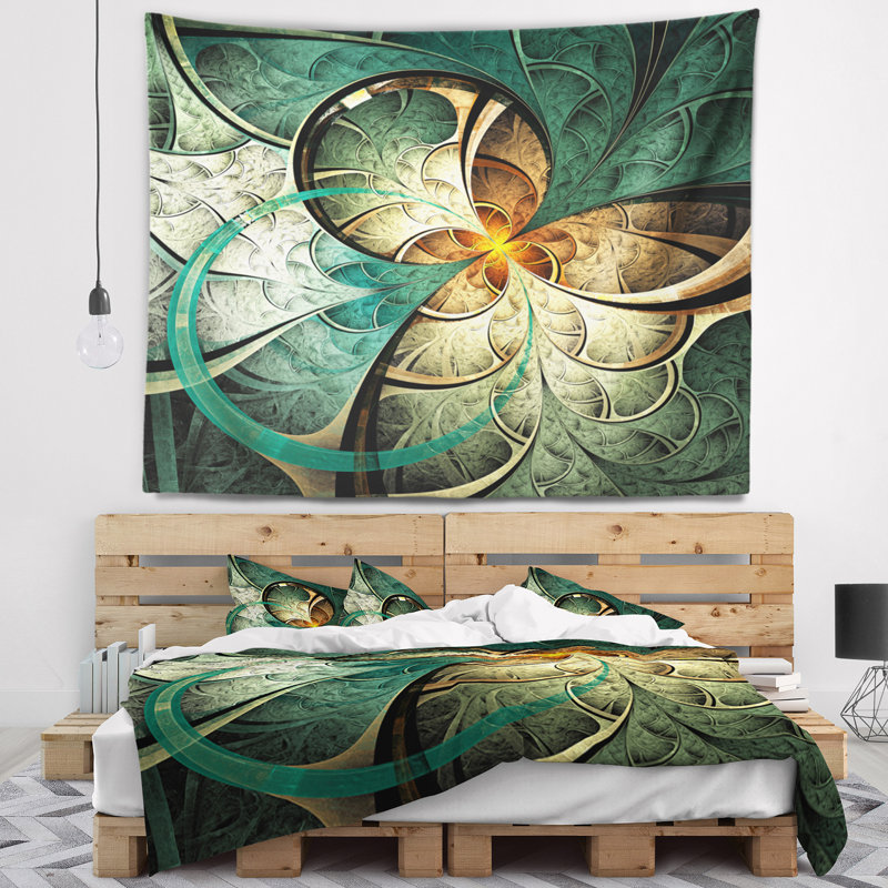 Tapisserie fleur abstraite, H 50 po x l 60 po