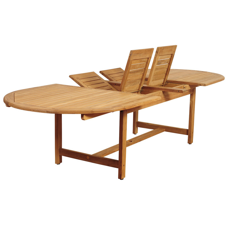 Codie-James 12 - Person Teak Patio Dining Set with Extendable Oval Table