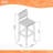 3 - Person Wood Patio Dining Set with Square Table