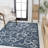 Maribel Traditional Classic All-Over Scroll Navy/Cream Indoor/Outdoor Rug-1019235292