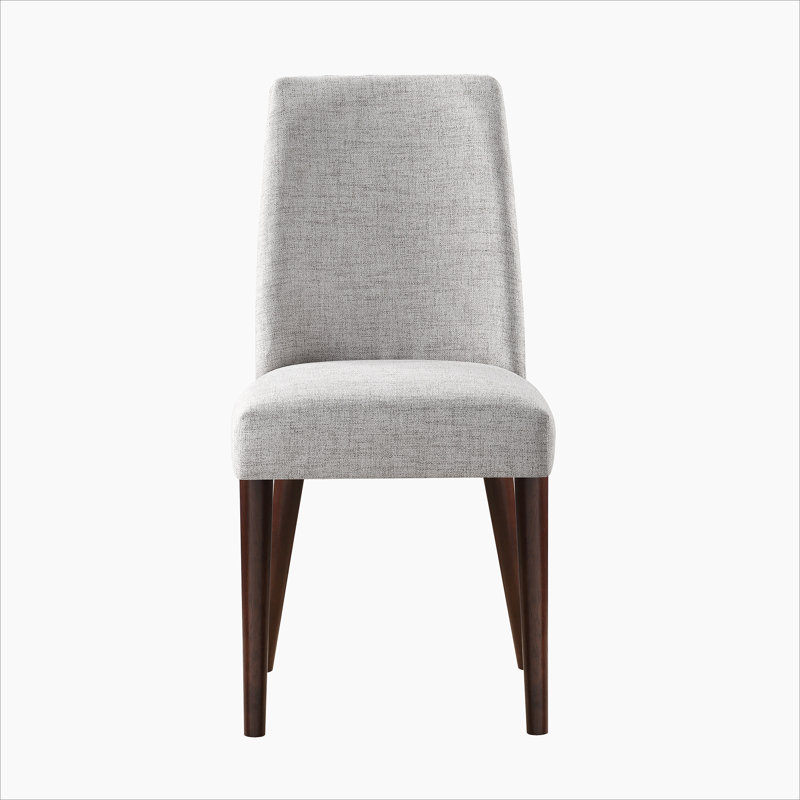 Chaise avec pieds espresso et tissu gris