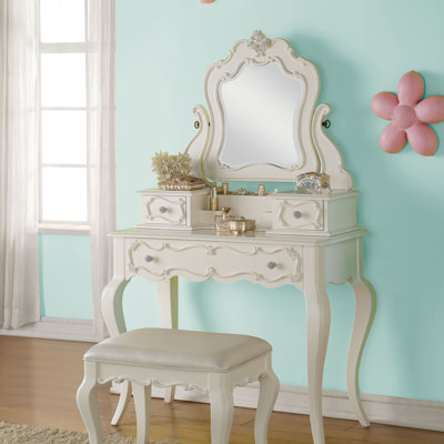 Bureau de coiffeuse avec miroir Saffold