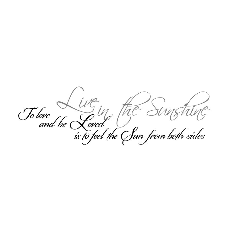 Adhésif décoratif «Live in the Sunshine - To Love and Be Love is to Feel the Sun From Two Sides», Noir / brume argentée