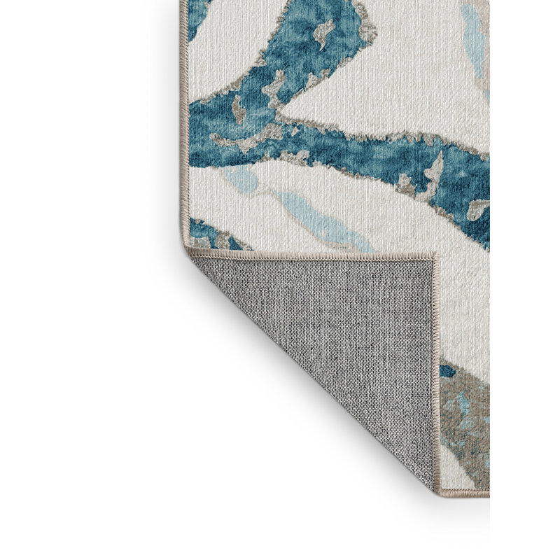 Machine Washable Beige Area Rug, Square 4'