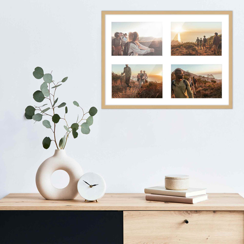 Cadre en bois, Naturel / blanc, 5 po x 7 po, 12 po x 16 po