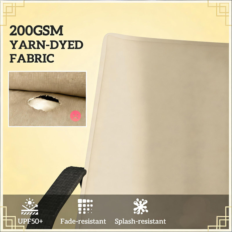 Beige Chair Cushion Set,Foldable Chair Cushion Set Of 2(Only Cushion), Chair Cushion, Beige