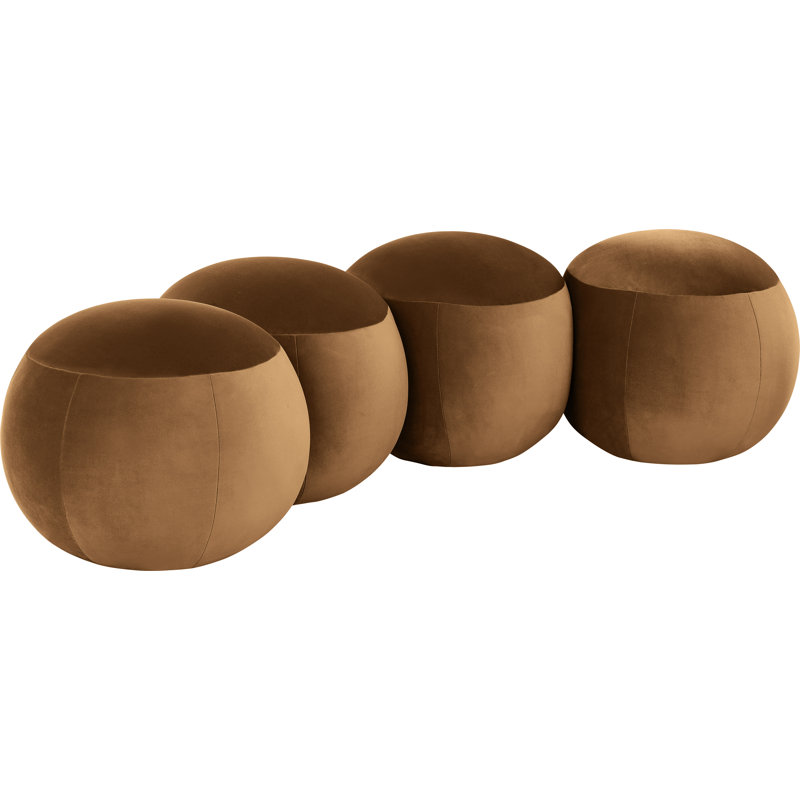 Apollo Velvet Bench, 18" H x 65" W x 31" D, Saddle Velvet