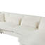 Canapé d'angle en velours côtelé beige avec méridienne pour un confort optimal, canapé en forme de U, tissu doux et coussins carrés