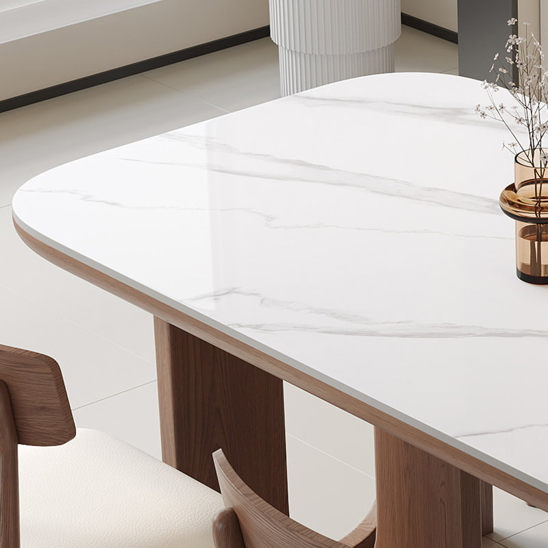 Casual simple rectangular dining table set, 29.5"H x 70.9"L x 35.4"W
