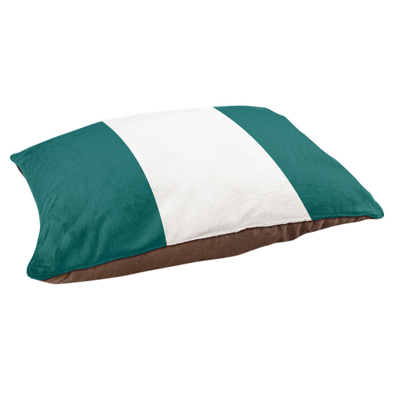Coussin d'extérieur pour chien Florida Tribe, Grand (l 50 po x P 40 po x H 7 po), Turquoise / blanc
