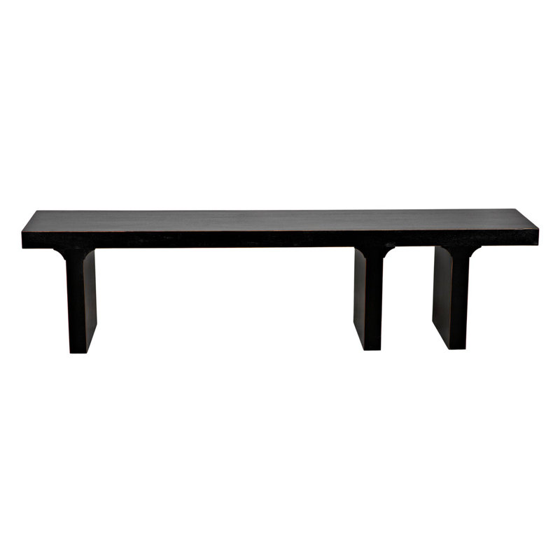 Kir Solid Wood Dining Bench, Black