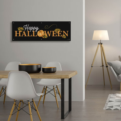  «Happy Halloween Sign» par House Fenway, art mural en verre acrylique, 48 po x 16 po