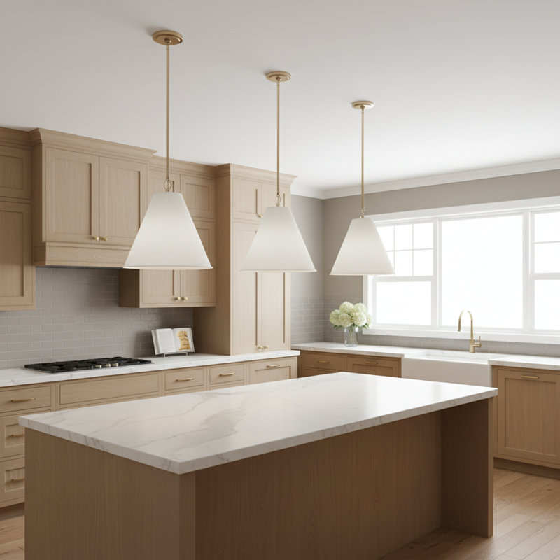 Camariae 1 - Light Single Pendant, Satin Brass, Antique White