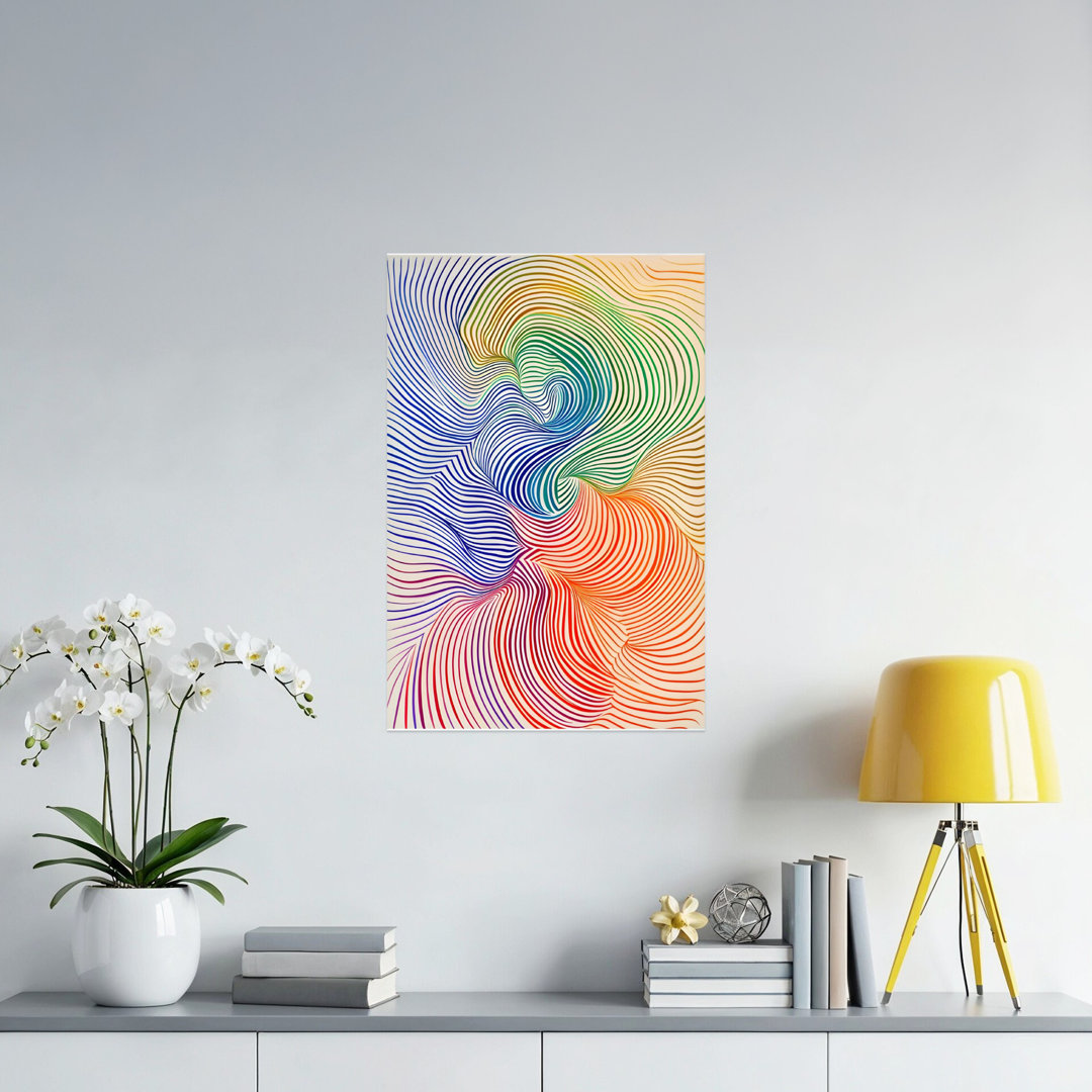 Abstract Lines Wall Art, Modern Art Print, Colorful Wave Art, Physical Print, Multiple Sizes, Home Decor, Unique Gift, Trending Wall Decor