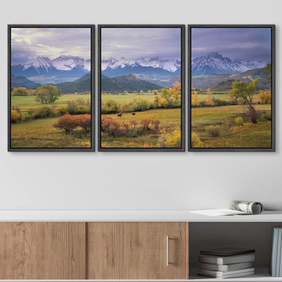 Autumn Fall " On A Rare Overcast Morning In Southwest Colorado On A Rancher - Modern Home Art " 3 - Pieces