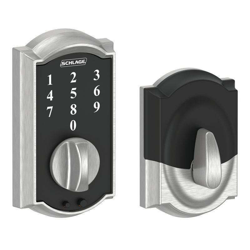 Schlage Touch Keyless Touchscreen Deadbolt with Camelot Trim, Satin Chrome
