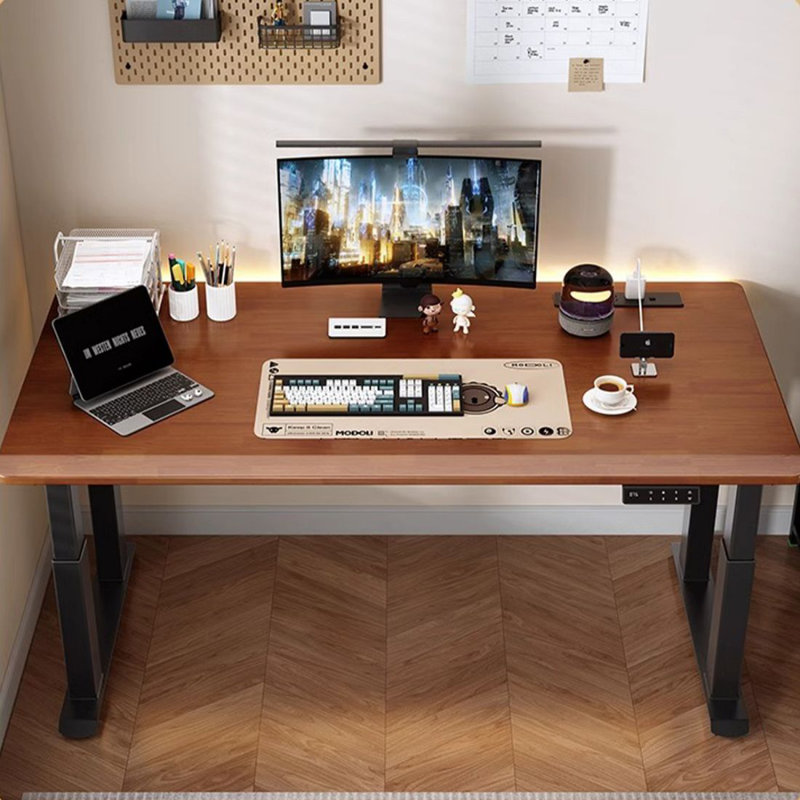 Walnut Rectangular Solid Wood Standing Desk, 46.06" H x 47.24" W x 23.62" D
