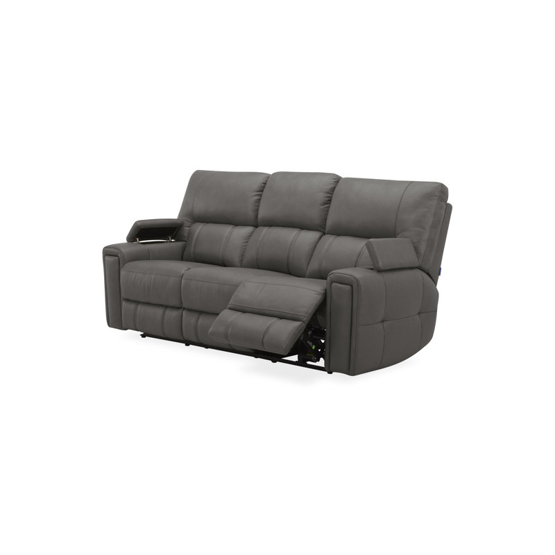 Harrison 91'' Triple Power Leather Reclining Sofa, Coal