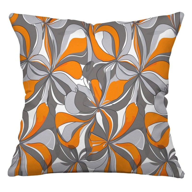 Cotton Blend Reversible Throw Pillow, 14"H x 14"W