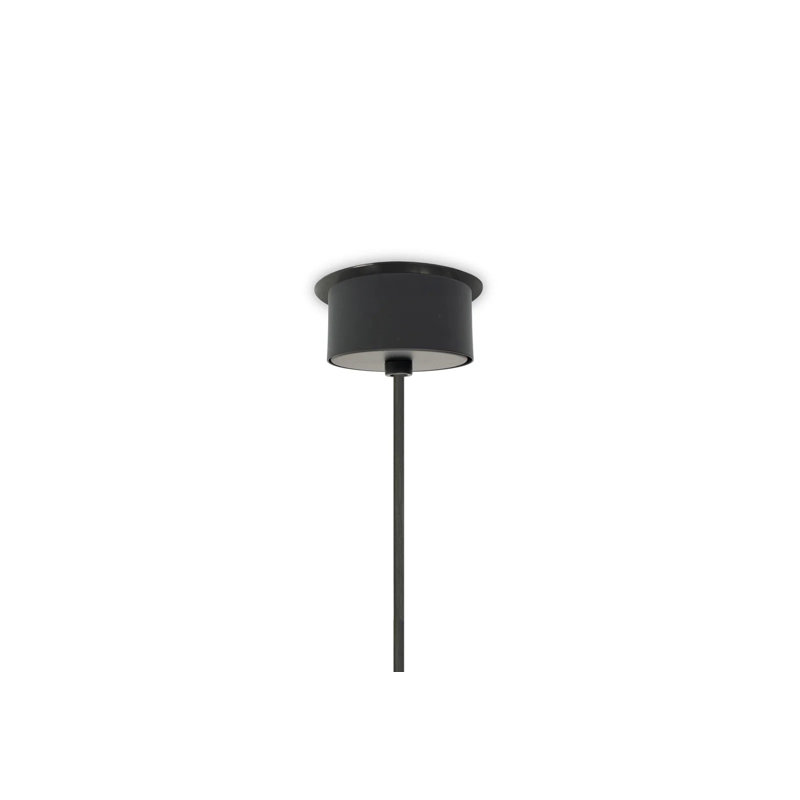 Luminaire suspendu Link - petit - base E26 - abat-jour cerisier naturel - noir mat, H 11 po x l 18,1 po x P 18,1 po, Noir mat