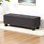 Banc de rangement rembourré en polyester Ahrens au fini gris foncé, H 17,32 po x l 52,17 po x P 16,73 po-210987865-196630282