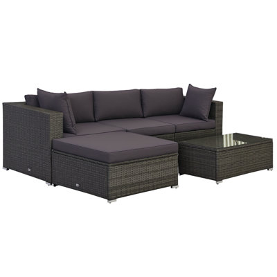 4 - Person Modular Patio Conversation Set with Cushions