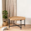 D32" X 18" Farmhouse Round Wooden Round Coffee Table With Metal Legs