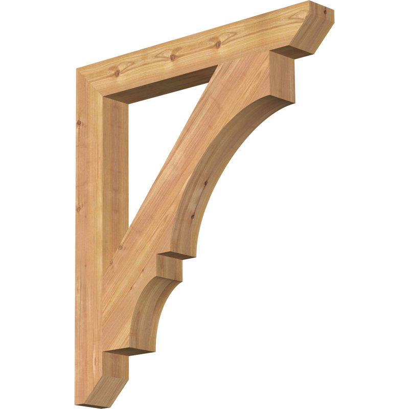 3 1/2"W x 28"D x 32"H Balboa Slat Smooth Bracket, Western Red Cedar, 32" H x 3.5" W x 28" D, Smooth, Western Red Cedar