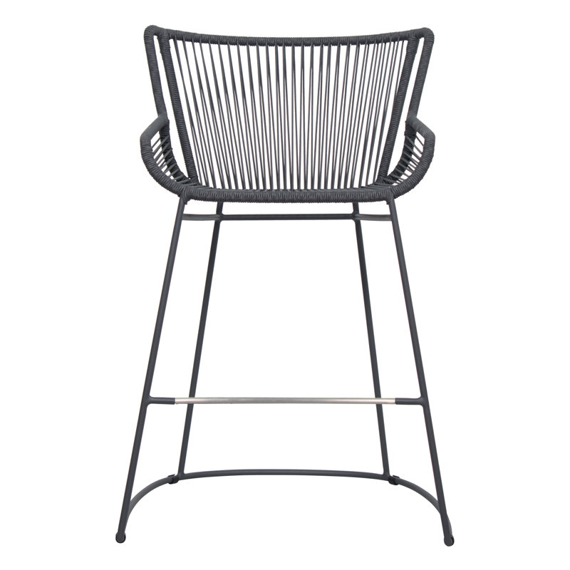 Archipelago Outdoor Bar Stool, Dark Gray/Dark Pebble