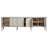 Torre 109-inch Reclaimed Pine and Elm Mid-Century Styled 4-Door Sideboard, Light Grey Finish