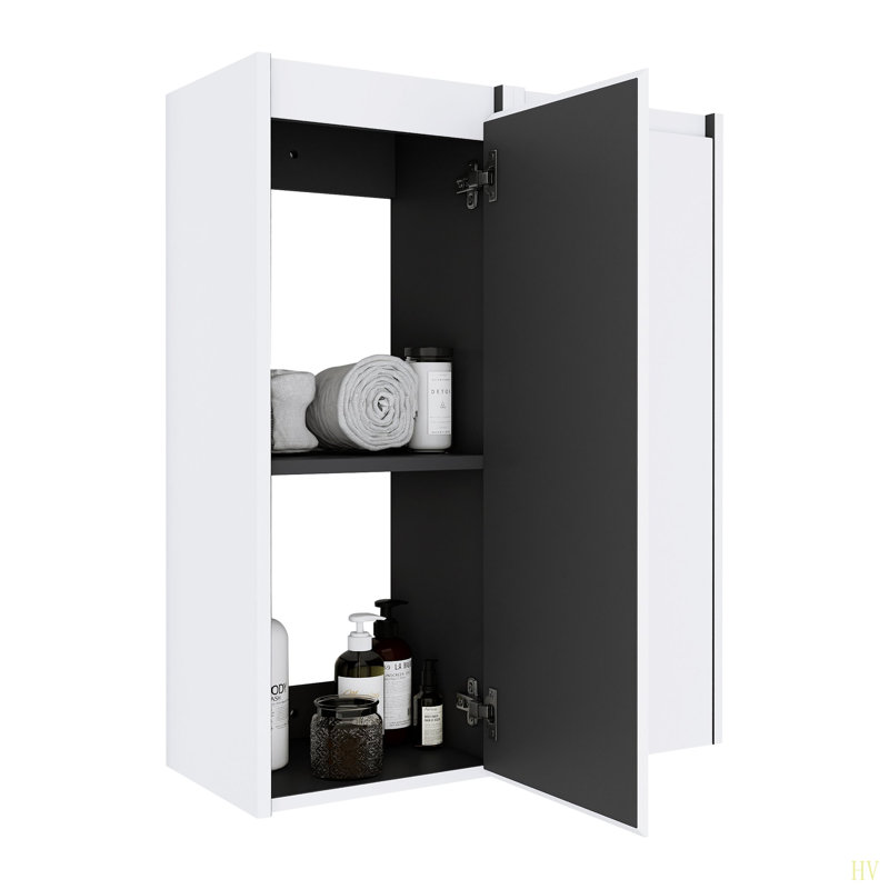 Armoire latérale de salle de bain 12 po, 2 portes à fermeture douce, conception à fixation flottante, 12 * 2 (emballage KD)