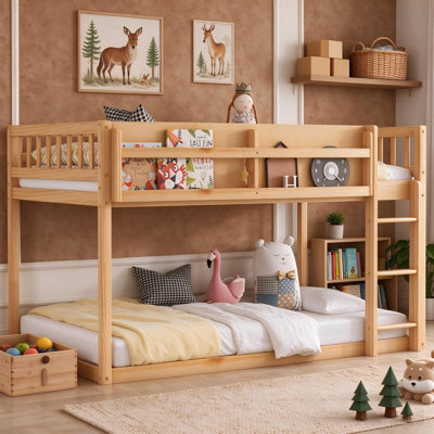 Twin Over Twin Pine Platform Bunk Bed