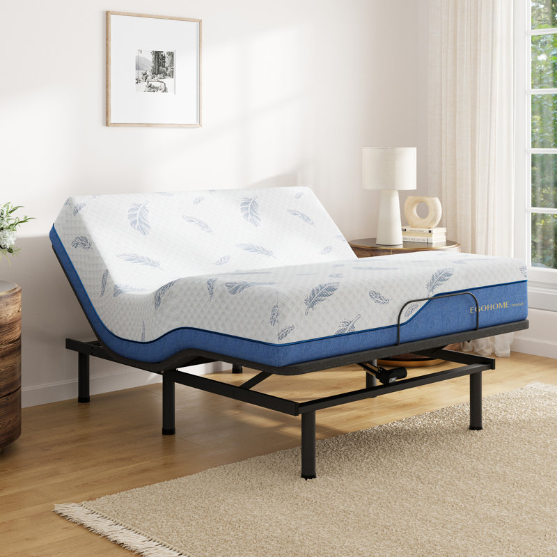 Lit réglable Schiraga zéro gravité avec matelas en mousse viscoélastique imprégnée de gel 14 po, King