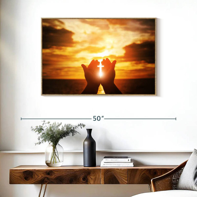 Religion, Cadre flottant en bois naturel, 37 po x 25 po