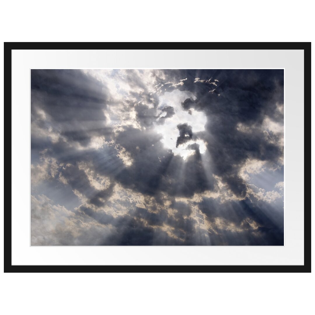 Gerahmtes Poster Das Jesusgesicht am Himmel