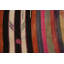 Tapis kilim à rayures vibrantes 5 x 9 avec motifs tribaux