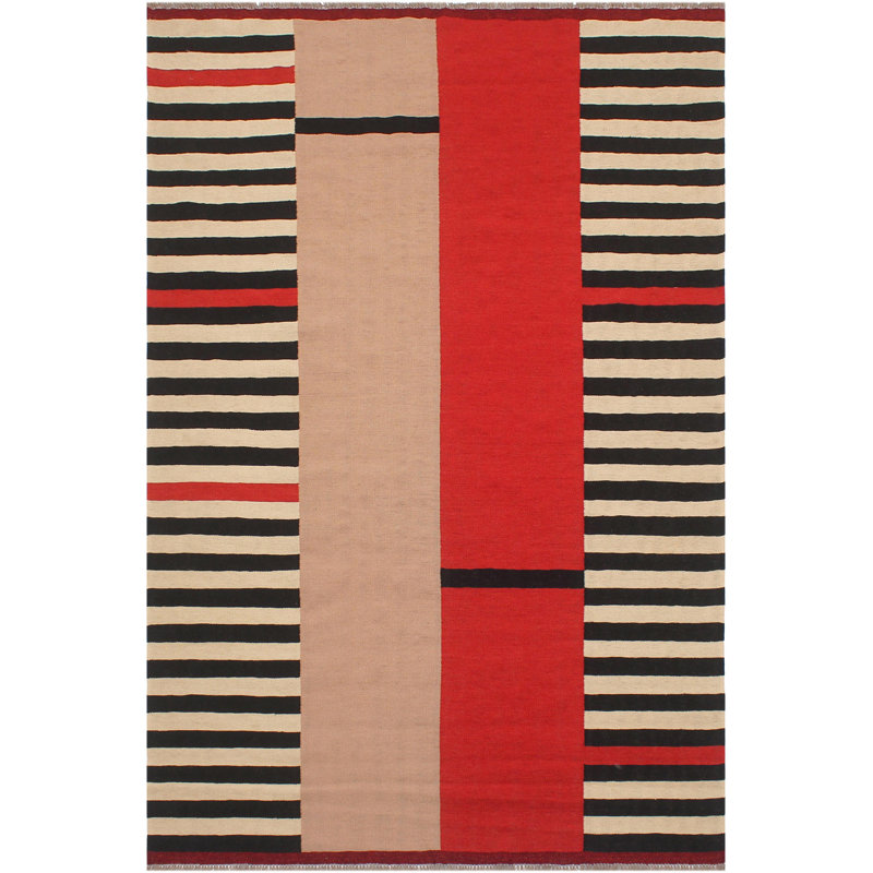 Tapis bleu / gris en laine noué à la main 8 pi 3 po x 9 pi 8 po Cedorah Southwestern