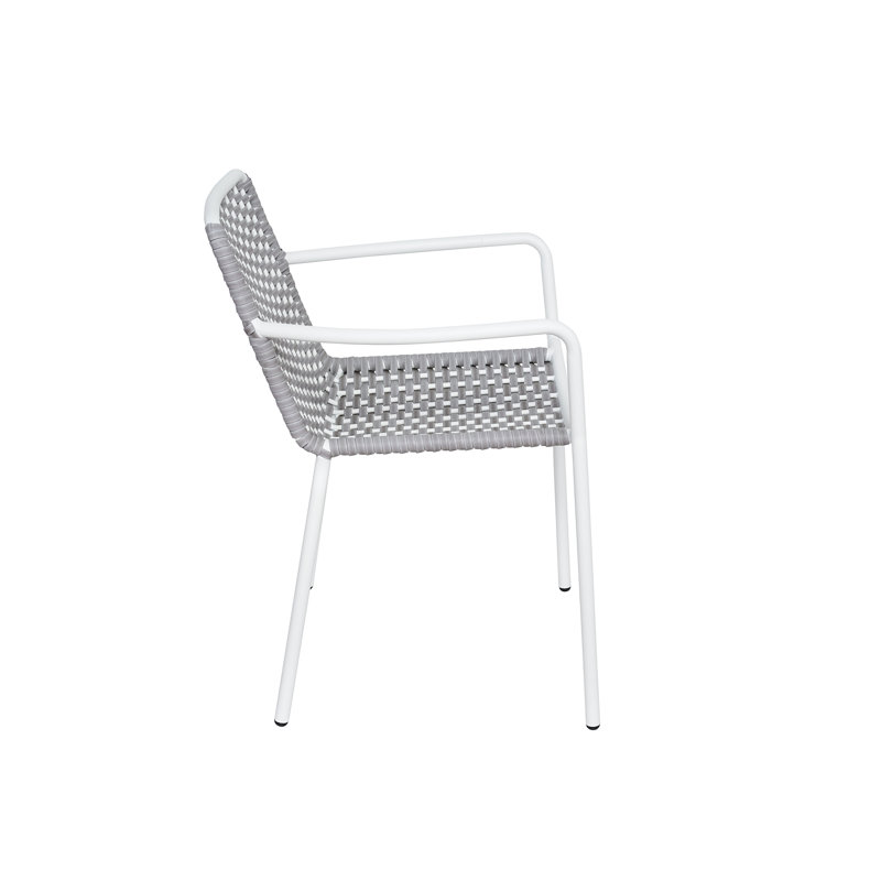 Chaise de patio empilable Captiva, Blanc, Gris
