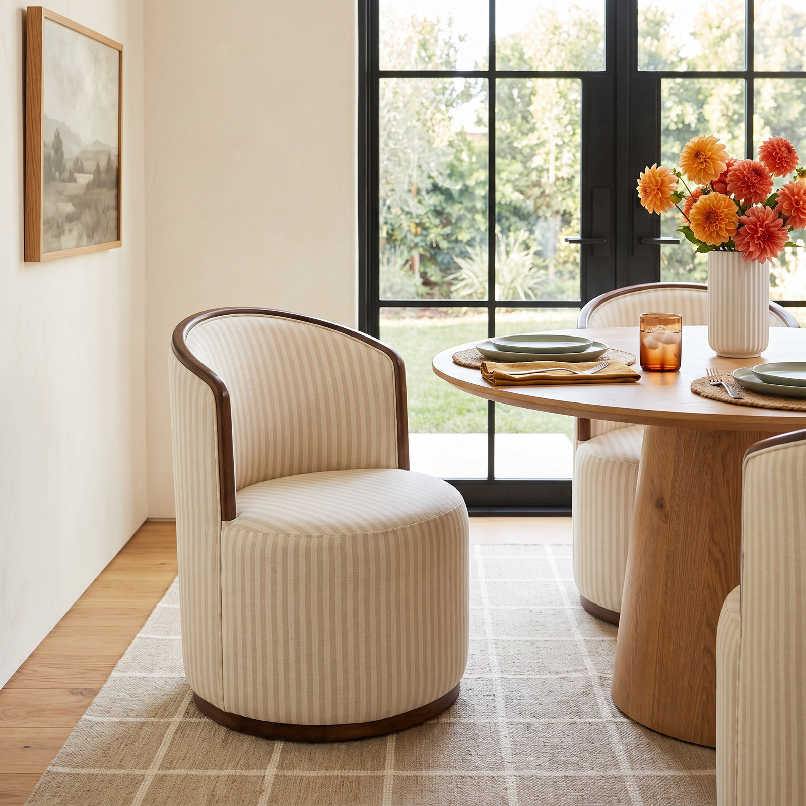 Teddrick Swivel Dining Chair, White; Gray